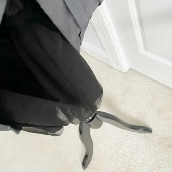 Jessica Simpson Black Silver Sleeveless Pleated Dress with Belt Tulle Size 12 - Picture 4 of 5